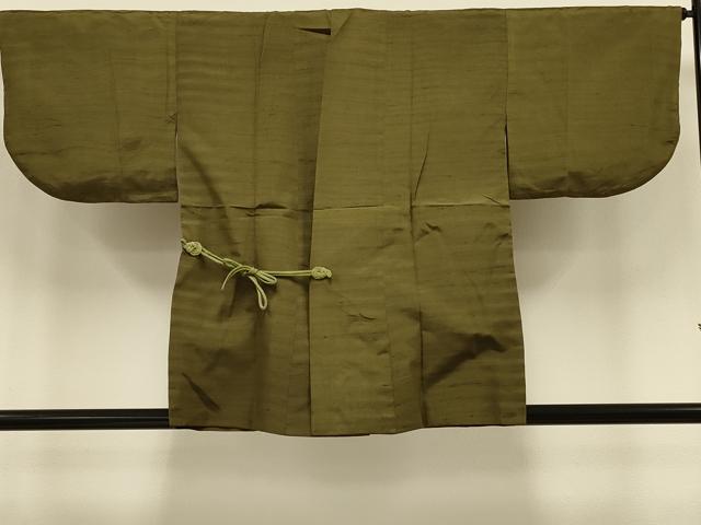 平和屋着物＃道中着　紬地　横段文　正絹　逸品　CABI6297in