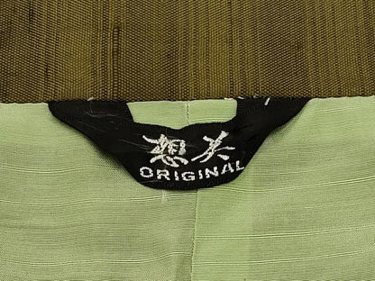 平和屋着物＃道中着　紬地　横段文　正絹　逸品　CABI6297in