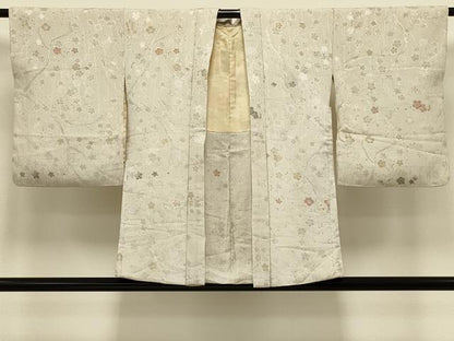 平和屋着物＃羽織　寿光織　枝梅文　金銀糸　正絹　逸品　CABI6298in