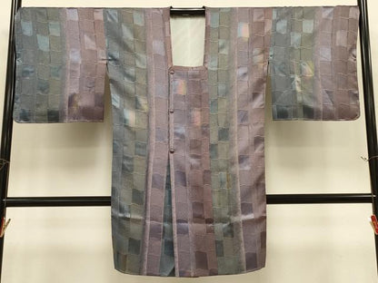 平和屋着物＃道行コート　鎌田紫峰　瓦文　暈し染め　反端付き　ロング丈　正絹　逸品　未使用　CABI6300in