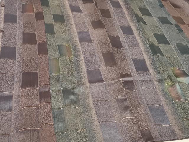 平和屋着物＃道行コート　鎌田紫峰　瓦文　暈し染め　反端付き　ロング丈　正絹　逸品　未使用　CABI6300in