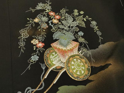 平和屋着物＃羽織　駒刺繍　花車文　金糸　正絹　逸品　未使用　CABI6301in