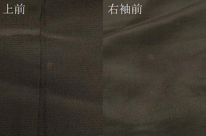 平和屋着物＃男性　長羽織　黒地　正絹　逸品　CABI6305in