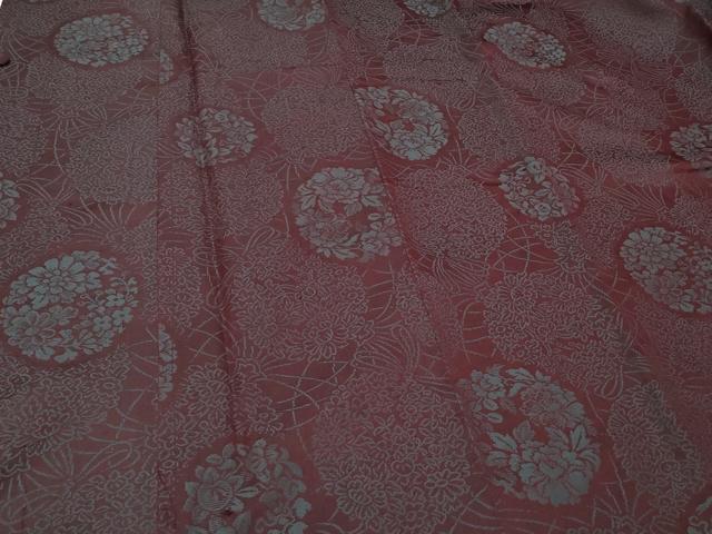 平和屋着物＃アンティーク　大正ロマン　道行コート　草花丸文　ロング丈　正絹　逸品　CABI6309in