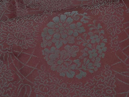平和屋着物＃アンティーク　大正ロマン　道行コート　草花丸文　ロング丈　正絹　逸品　CABI6309in