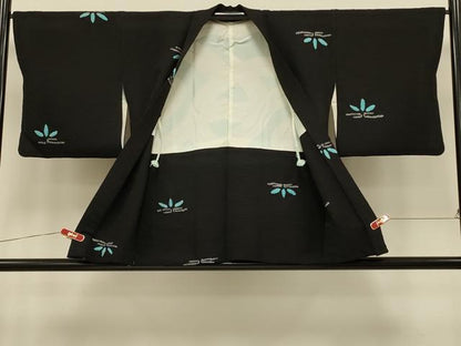 平和屋着物＃羽織　総絞り　笹文　黒地　正絹　逸品　CABI6312in