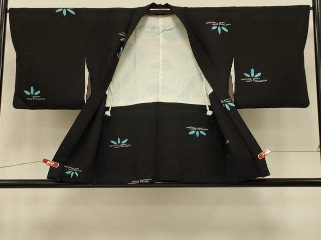 平和屋着物＃羽織　総絞り　笹文　黒地　正絹　逸品　CABI6312in
