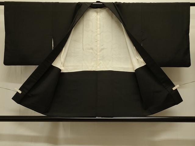 平和屋着物＃羽織　雲取り笹竹花文　黒地　金銀彩　正絹　逸品　CABI6314in