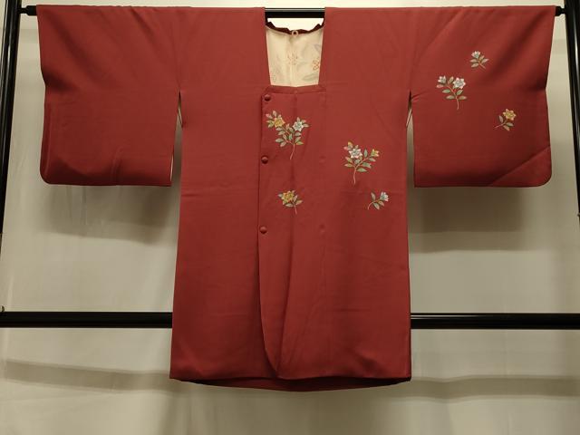 平和屋着物＃道行コート　枝花文　ロング丈　正絹　逸品　CABI6315in