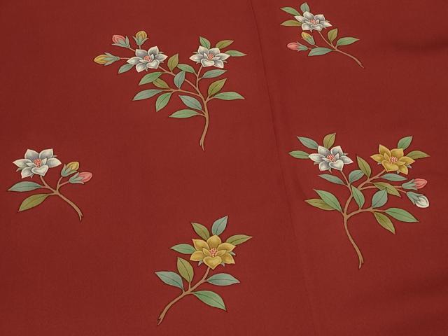平和屋着物＃道行コート　枝花文　ロング丈　正絹　逸品　CABI6315in
