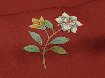 平和屋着物＃道行コート　枝花文　ロング丈　正絹　逸品　CABI6315in