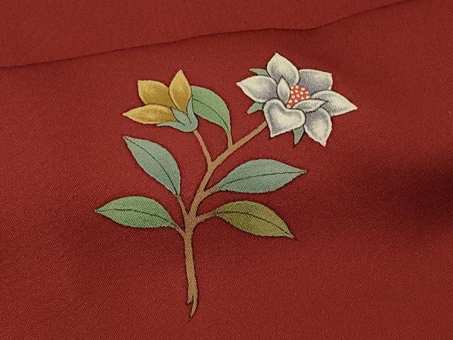 平和屋着物＃道行コート　枝花文　ロング丈　正絹　逸品　CABI6315in