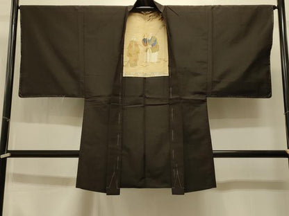 平和屋着物＃男性　長羽織　霞文　正絹　逸品　未使用　CABI6319in
