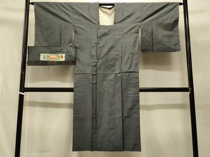 平和屋着物＃本場大島紬　道行コート　菱文　証紙付き　ロング丈　正絹　逸品　未使用　CABI6327in