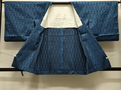 平和屋着物＃道行コート　雨コート　単衣　縞　洗える着物　未使用　CABI6331in