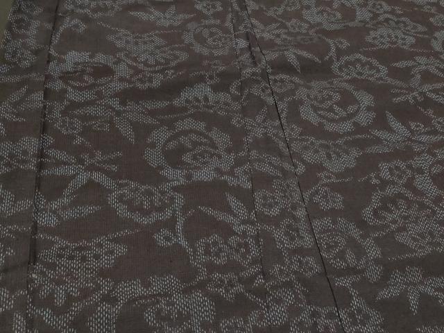 平和屋着物＃結城紬　羽織　雪輪草花文　正絹　逸品　CABI6334in