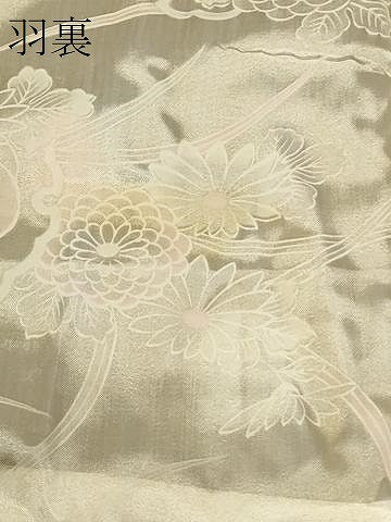 平和屋着物＃羽織　久留米絣　流水草花文　黒地　綿　逸品　未使用　CABI6342in