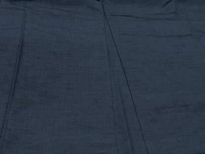 平和屋着物＃男性　長羽織　紬地　藍鉄色　正絹　逸品　CABI6351in
