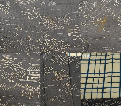 平和屋着物＃羽織　ろうけつ染め　風景草花文　正絹　逸品　CABI6360in