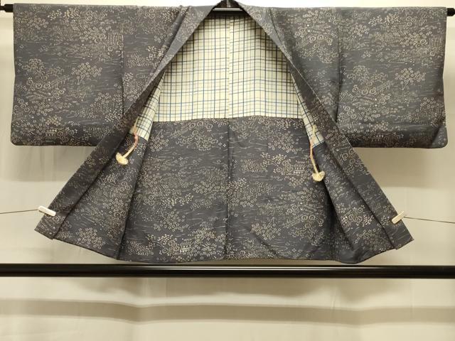 平和屋着物＃羽織　ろうけつ染め　風景草花文　正絹　逸品　CABI6360in