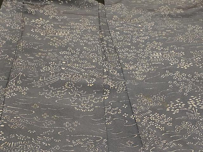 平和屋着物＃羽織　ろうけつ染め　風景草花文　正絹　逸品　CABI6360in
