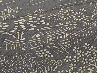 平和屋着物＃羽織　ろうけつ染め　風景草花文　正絹　逸品　CABI6360in