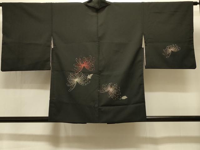 平和屋着物＃羽織　総刺繍　乱菊　黒地　金糸　洗える着物　CABI6364in
