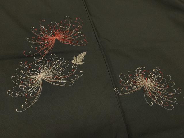 平和屋着物＃羽織　総刺繍　乱菊　黒地　金糸　洗える着物　CABI6364in