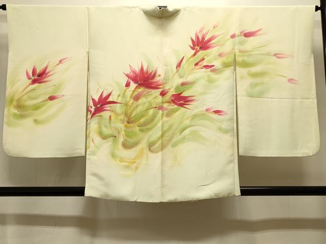 平和屋着物＃羽織　作家物　手描き　草花文　暈し染め　正絹　逸品　CABI6367in