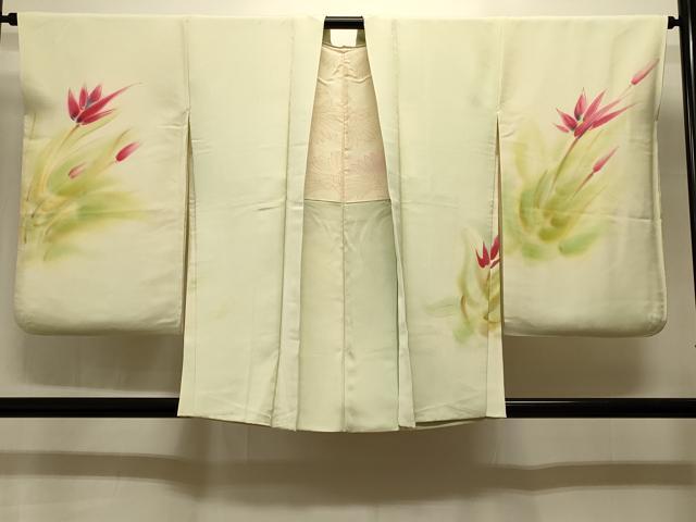 平和屋着物＃羽織　作家物　手描き　草花文　暈し染め　正絹　逸品　CABI6367in