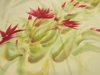 平和屋着物＃羽織　作家物　手描き　草花文　暈し染め　正絹　逸品　CABI6367in