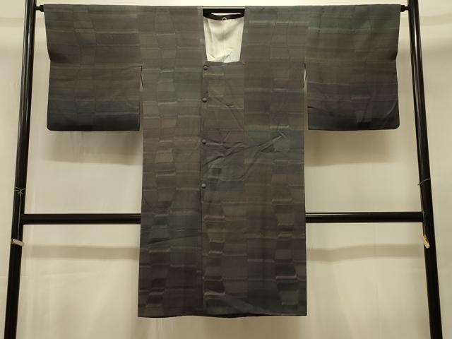 平和屋着物＃道行コート　横段花文　ロング丈　正絹　逸品　CABI6368in
