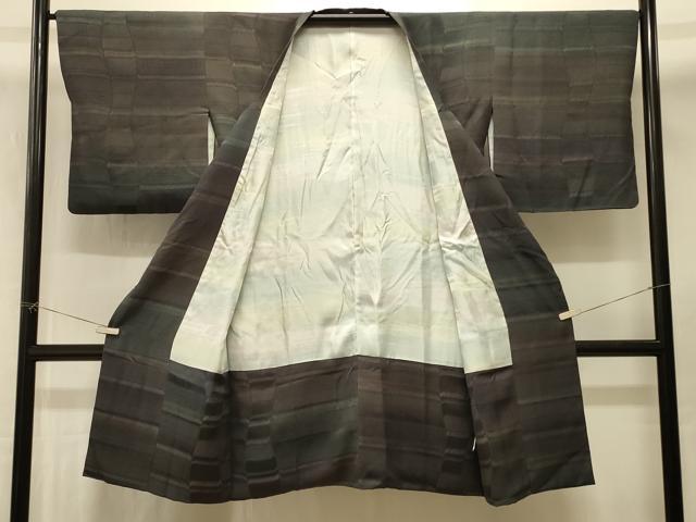 平和屋着物＃道行コート　横段花文　ロング丈　正絹　逸品　CABI6368in