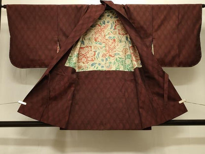平和屋着物＃道中着　菱文　正絹　逸品　未使用　CABI6370in