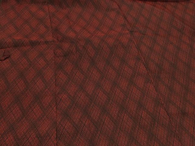 平和屋着物＃道中着　菱文　正絹　逸品　未使用　CABI6370in