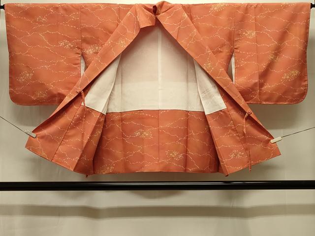 平和屋着物＃道中着　雲重ね地紙花文　暈し染め　正絹　逸品　未使用　CABI6371in