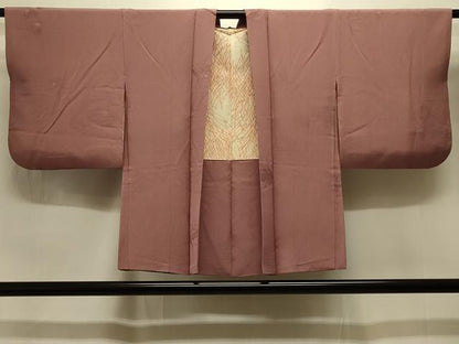平和屋着物＃羽織　色無地　成り物地紋　銀煤竹色　正絹　逸品　CABI6373in
