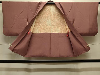 平和屋着物＃羽織　色無地　成り物地紋　銀煤竹色　正絹　逸品　CABI6373in