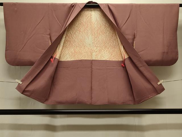 平和屋着物＃羽織　色無地　成り物地紋　銀煤竹色　正絹　逸品　CABI6373in