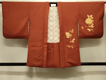 平和屋着物＃羽織　ろうけつ染め　バラ　薔薇　正絹　逸品　CABI6380in