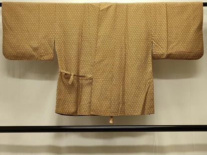 平和屋着物＃道中着　紬地　麻の葉文様　正絹　逸品　CABI6383in