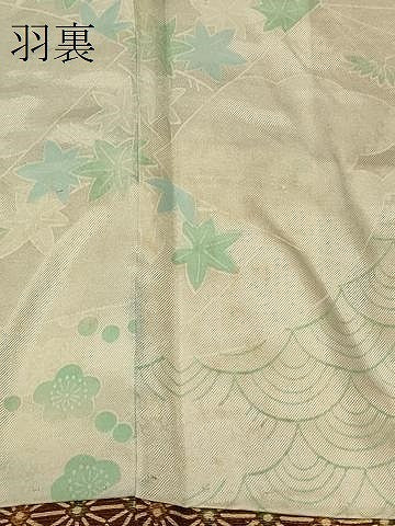 平和屋着物＃道中着　紬地　麻の葉文様　正絹　逸品　CABI6383in