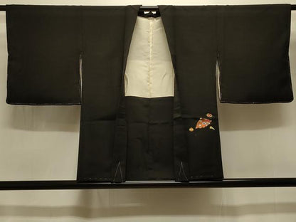 平和屋着物＃羽織　宝尽くし文　黒地　金彩　正絹　逸品　未使用　CABI6385in