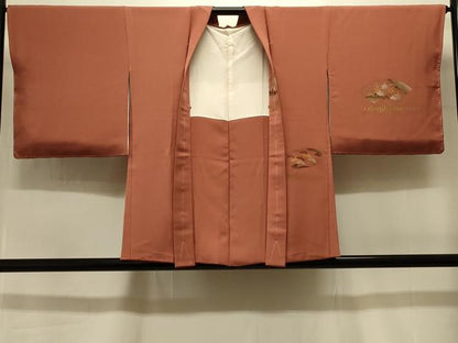 平和屋着物＃羽織　地紙草花文　金彩　正絹　逸品　未使用　CABI6386in