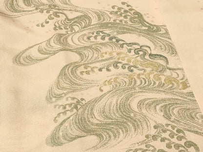 平和屋着物＃道行コート　寿光織　立波文　金銀糸　正絹　逸品　CABI6392in
