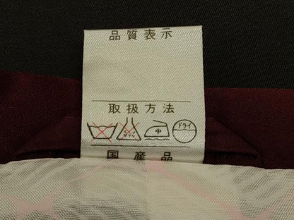 平和屋着物＃道行コート　雨コート　単衣　色無地　幾何学地紋　赤褐色　ロング丈　洗える着物　CABI6395in
