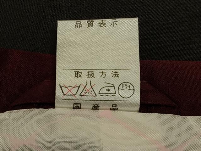 平和屋着物＃道行コート　雨コート　単衣　色無地　幾何学地紋　赤褐色　ロング丈　洗える着物　CABI6395in