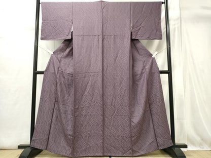 平和屋着物■上質な色無地　立波地紋　古代紫色　正絹　逸品　CABI6423ou
