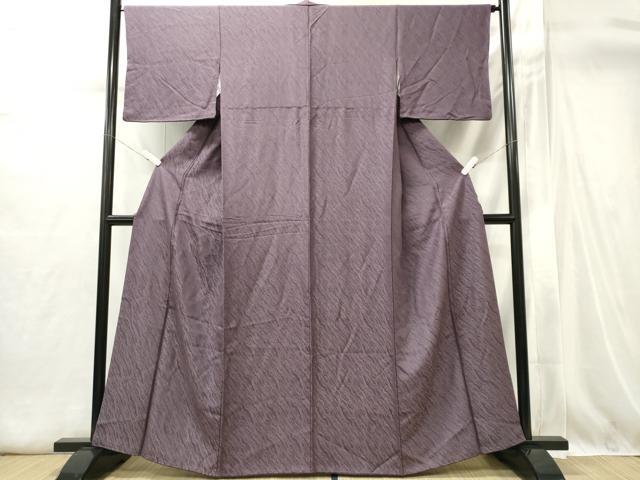 平和屋着物■上質な色無地　立波地紋　古代紫色　正絹　逸品　CABI6423ou