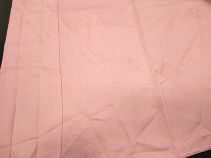 平和屋着物■上質な色無地　菱吉祥花地紋　珊瑚色　正絹　逸品　CABI6424ou
